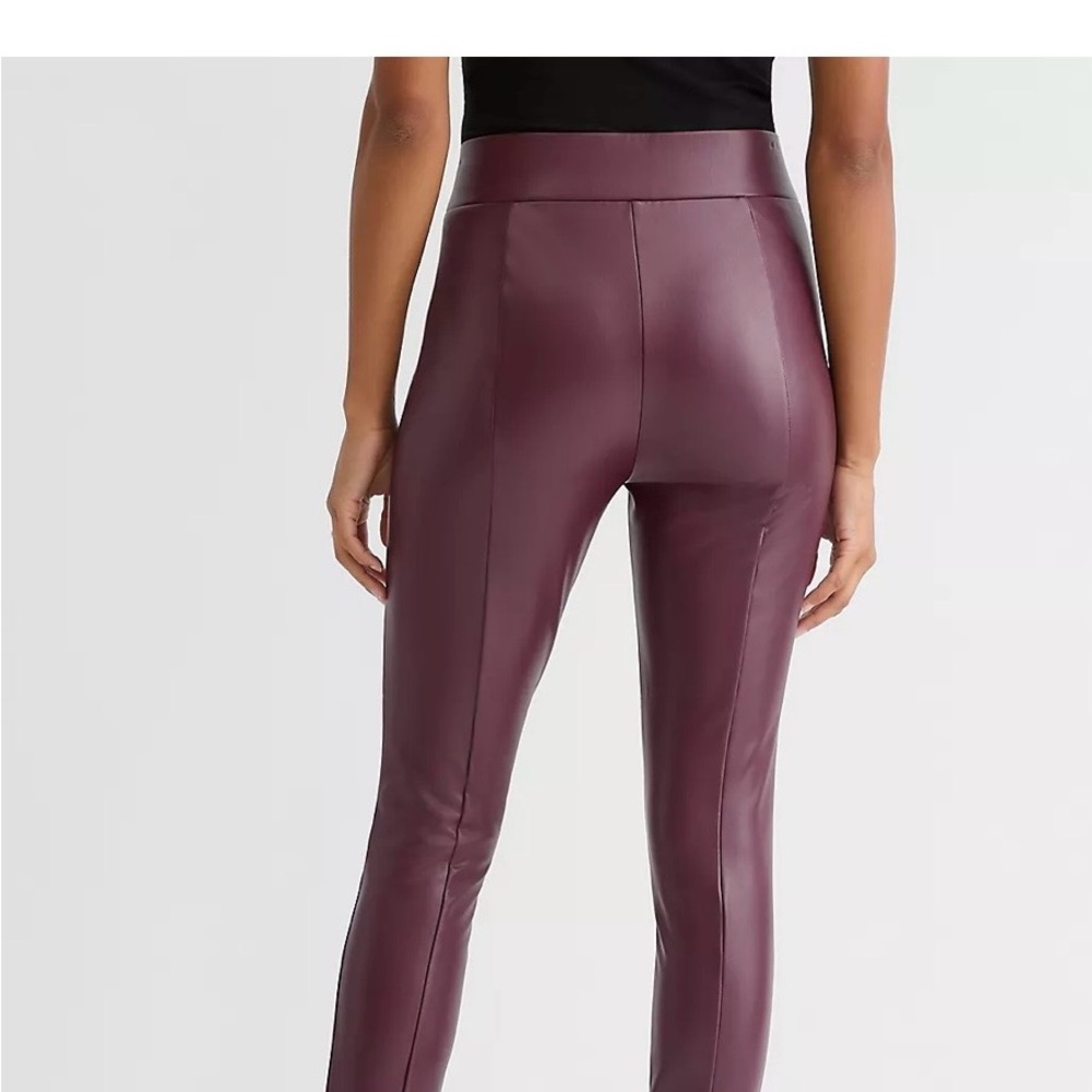 LOFT Faux Leather Leggings in Burgundy